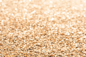 Abstract bokeh summer beach blurred background. Beach vacation concept.