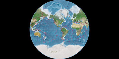 Van Der Grinten (90W), satellite A, tectonic plates