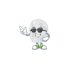 Super cool planctomycetes cartoon drawing style wearing black glasses