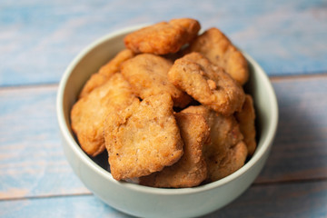 homemade chicken nuggets isolated