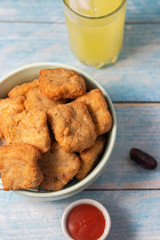 homemade chicken nuggets isolated