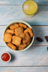 homemade chicken nuggets isolated
