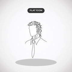 Continuous one line drawing of man portrait. Hairstyle. Fashionable men's style.