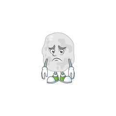 Planctomycetes Caricature design picture showing worried face