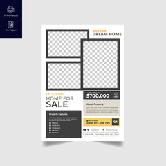 Elegant Real Estate Flyer Home for Sale for Modern Home Interior Design Editable Vector Template