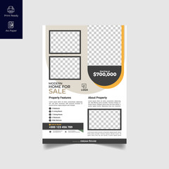 Elegant Real Estate Flyer Home for Sale for Modern Home Interior Design Editable Vector Template