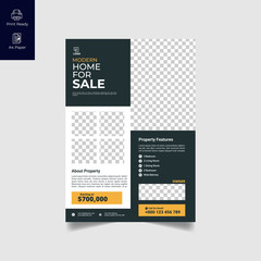 Elegant Real Estate Flyer Home for Sale for Modern Home Interior Design Editable Vector Template