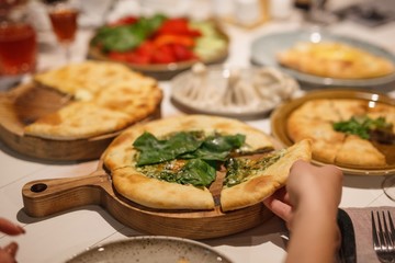food, restaurant, khachapuri, delicious, morning,