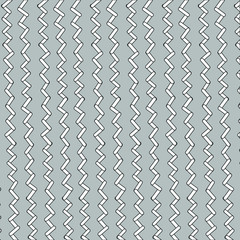 Simple grey vertical line zigzag shapes. Abstract symbols. Geometric ornament. Monochrome decore. Design for wallpaper, fabric, textile. Vector illustration.
