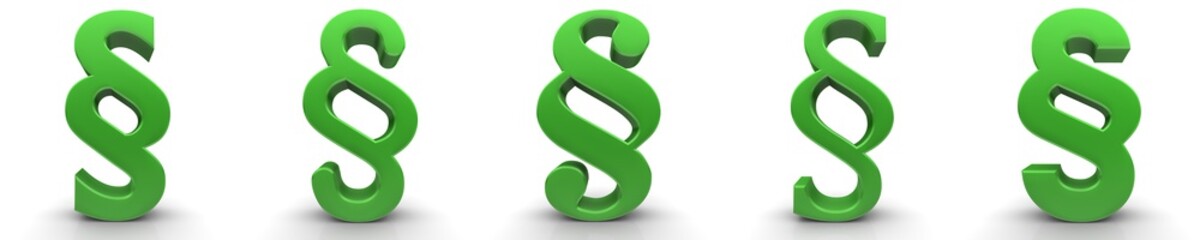 Obraz premium law sign paragraph article symbol legal icon green 3d