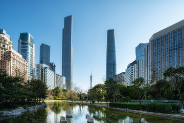 Fototapeta na wymiar Urban architectural landscape of Guangzhou, China..