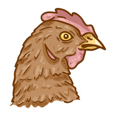 Vector Cartoon Hens Head