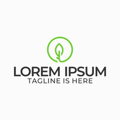The circular design of the plant logo is green.