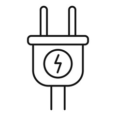Electric plug icon. Outline electric plug vector icon for web design isolated on white background