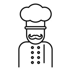 Cook chef icon. Outline cook chef vector icon for web design isolated on white background