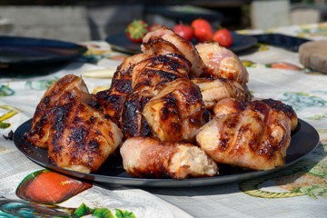 
Meat cooked on coals