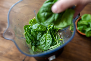 Fresh baby spinach leaves