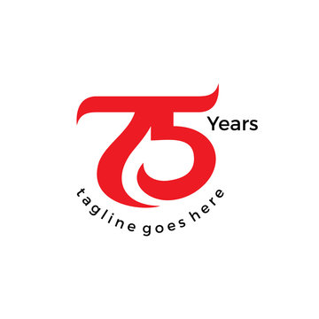 75 Years Anniversary Logo Simple Design