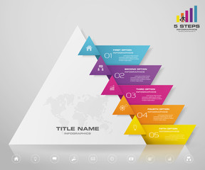 5 steps pyramid with free space for text on each level. infographics, presentations or advertising. EPS 10.	