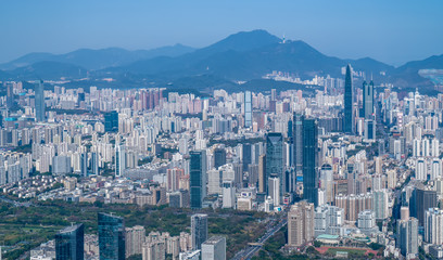 Fototapeta na wymiar Aerial view of Shenzhen city landscape