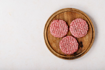 Raw homemade hamburger meat