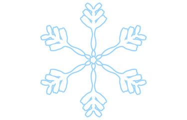 青い雪の結晶のベクターイラスト