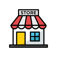 store - market - shop icon vector design template in white background
