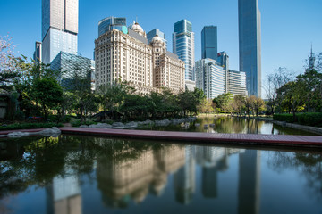Obraz na płótnie Canvas Guangzhou CBD modern architectural landscape