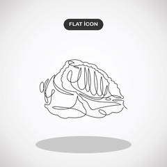 single line drawing of sea shell.Simple logo vector illustration for graphic and web design.