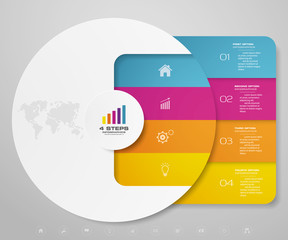 4 steps cycle chart infographics elements for data presentation. EPS 10.