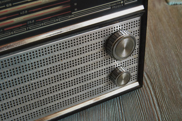 Old classic black and chrome radio