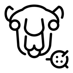 Camel. Icon with outline style and perfect pixels. Suitable for website design, logo, app and ui.