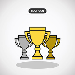 Vector trophy cups icon.Simple logo vector illustration for graphic and web design.