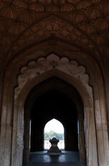 Grave of Safdarjung at Safdarjung's Tomb in New Delhi, India. Mughal style mausoleum built in 1754 .