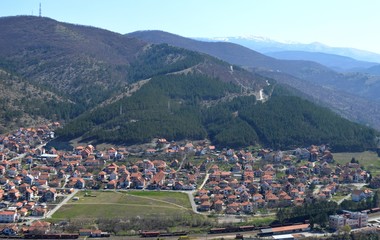 Fototapeta na wymiar landscape of settlements with houses