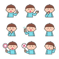 Boy Upper body Facial expression Variation 2