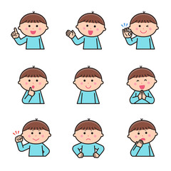 Boy Upper body Facial expression Variation 1