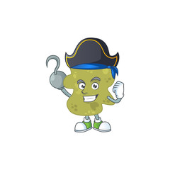 mascot design style of verrucomicrobia as a pirate having one hook hand