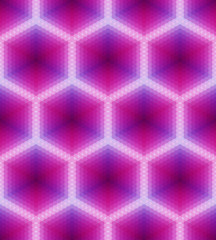 Abstract geometrical background. Seamless pattern of 3d cubes and hexagons. 3d vector illustration.