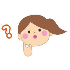 はてな顔の女性