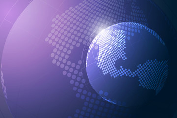 Global network connection with business concept and world map line, vector illustrator