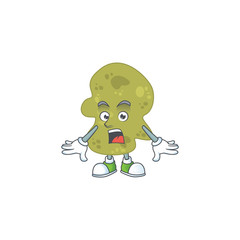 A caricature concept design of verrucomicrobia with a surprised gesture
