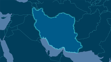 Iran, solid - light glow