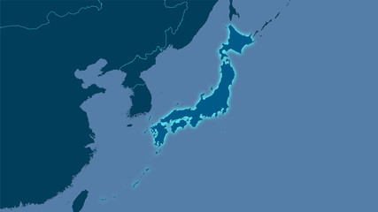 Japan, solid - light glow