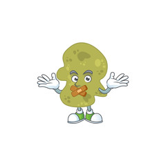 Verrucomicrobia Cartoon drawing design making a quiet finger gesture