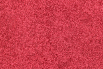 Texture of a red terry fabric