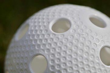 Official floorball ball in detail