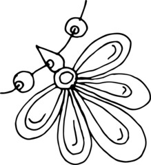 Set, collection, with ornaments. Graphic hand-drawn illustration. Print, textile, sketch, doodle. Bracelets, beads, beads, earrings.