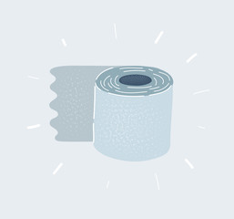 Vector illustration of Toilet roll on white background.