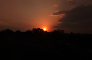 sunset in the ranchi city